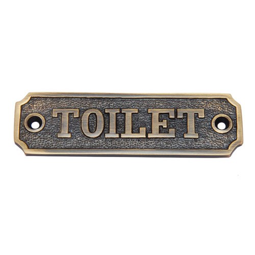 Medium Toilet Brass Door Sign 